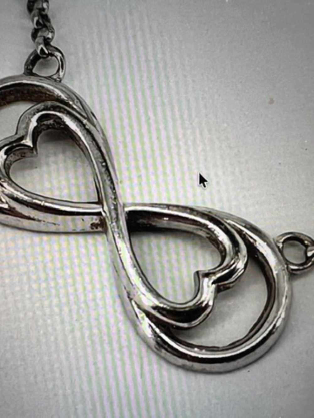 Sterling Silver with Infinity Loop with Hearts Pendant Necklace